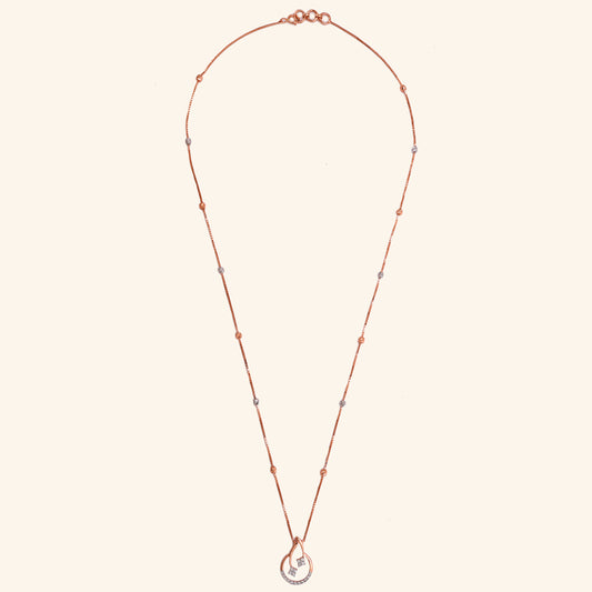 Crescendo Diamond Necklace in 18kt gold with IGI-certified diamonds, perfect for luxury gifts and everyday elegance under Rs. 50,000.