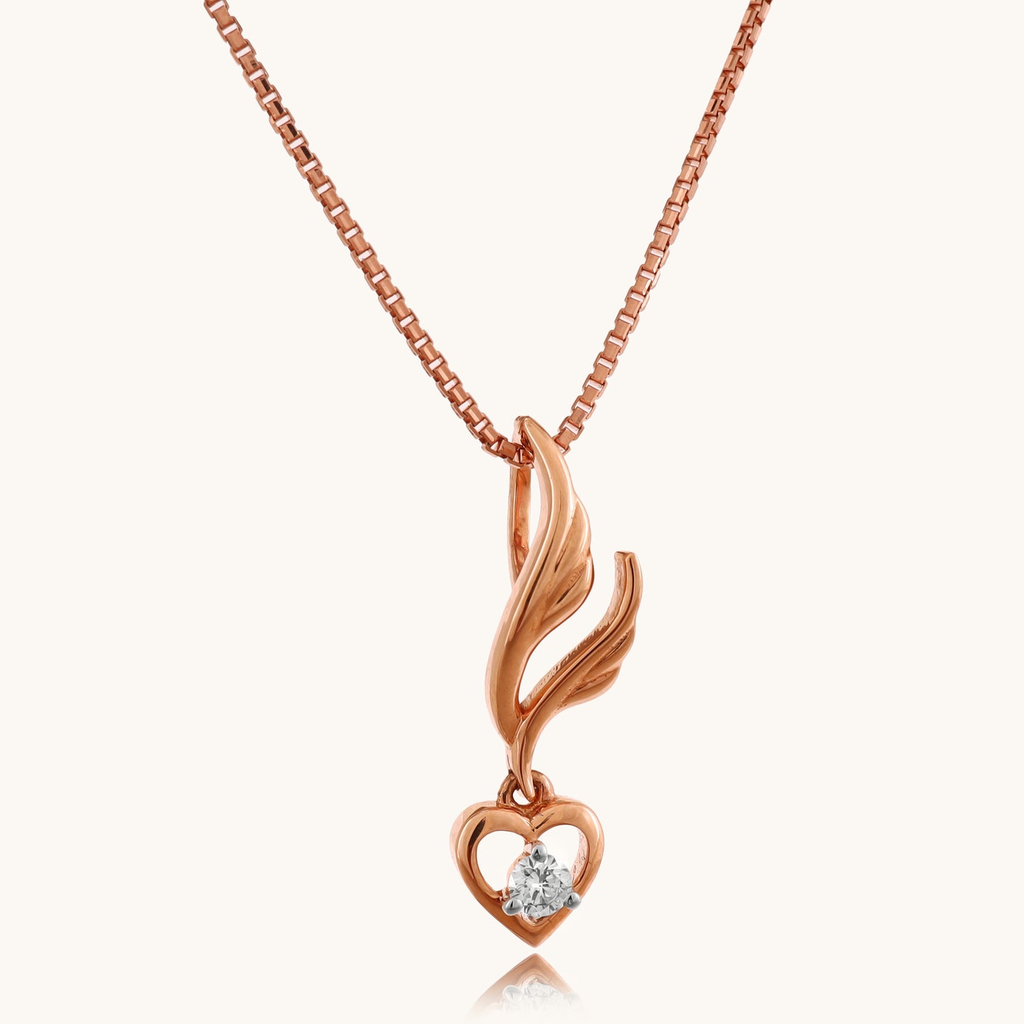 Swirl Heart Pendant in 18kt gold with IGI-certified diamonds, part of the Caratly Luxury Jewelry collection. Perfect as an affordable jewelry gift for her under Rs. 20,000.