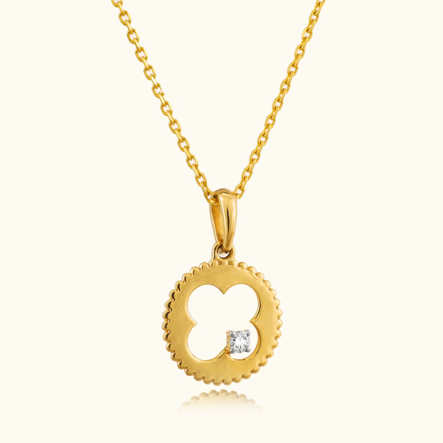 Elevate your everyday style with our stunning 18 kt Florid Diamond Pendant from the Spring Edit. Crafted to captivate, this exquisite piece adds a contemporary touch to your wardrobe. With its affordable luxury priced under 30,000, it's a must-have for your fine jewelry collection.