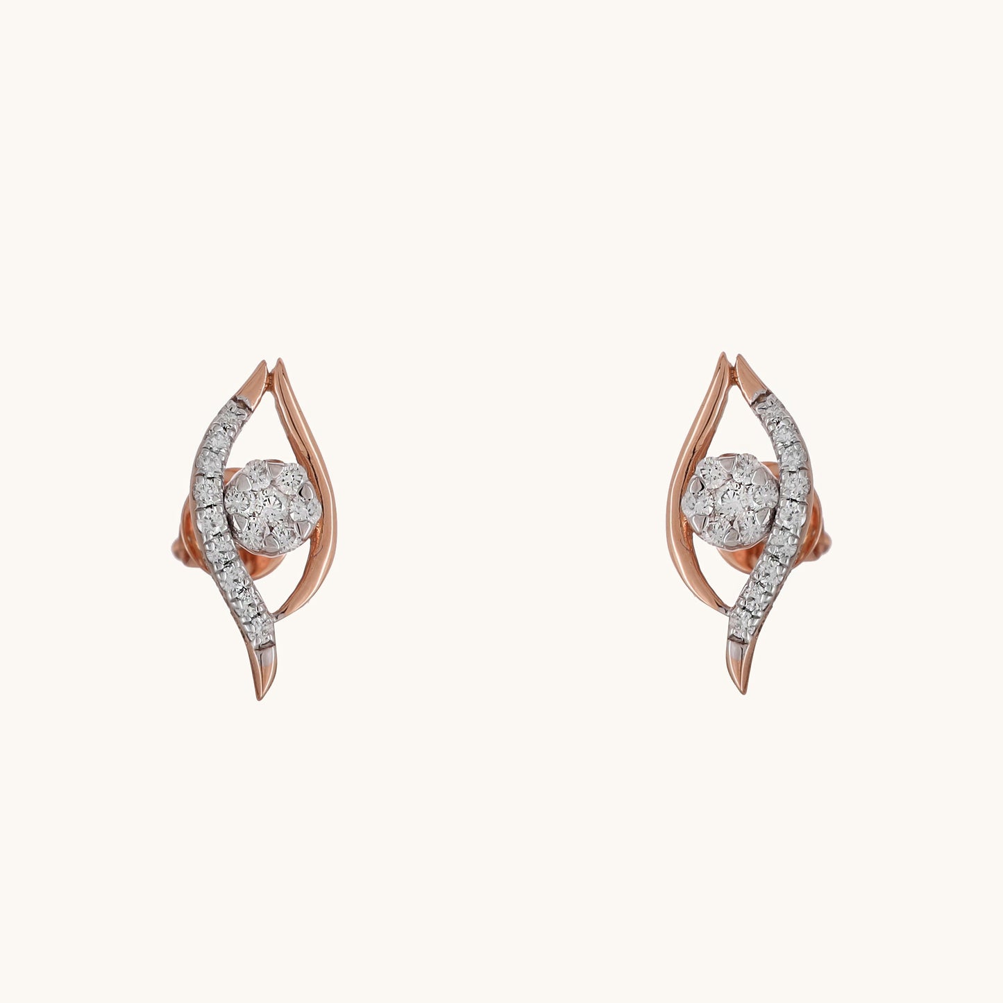 Eye Diamond Earring in 18kt gold with IGI certified VVS diamonds. Perfect affordable diamond jewelry for her, under 25k.