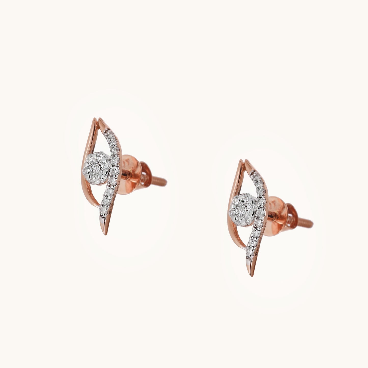 Eye Diamond Earring in 18kt gold with IGI certified VVS diamonds. Perfect affordable diamond jewelry for her, under 25k.