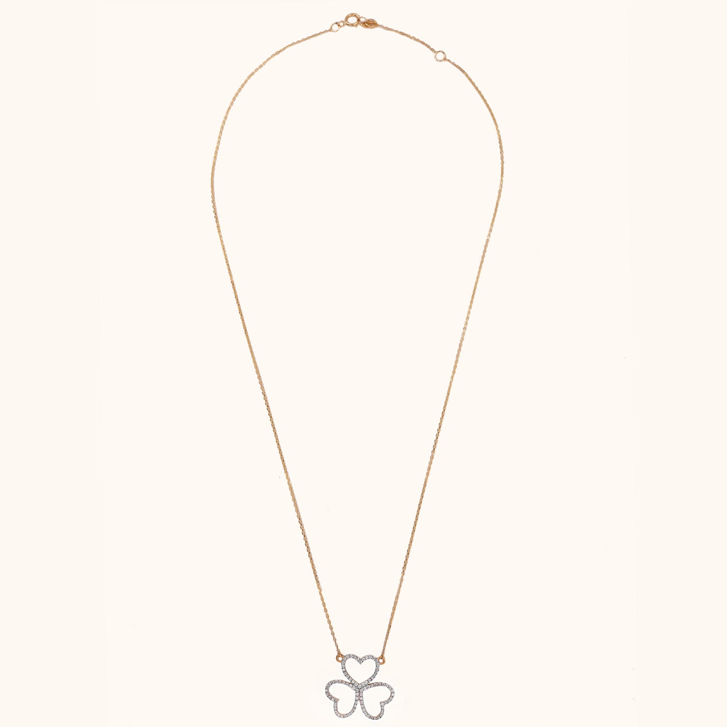 Evelyn Diamond Necklace by Caratly Luxury Jewels, crafted in 18kt gold with IGI certified VVS diamonds, offering affordable luxury for everyday wear and special occasions under Rs.50k.