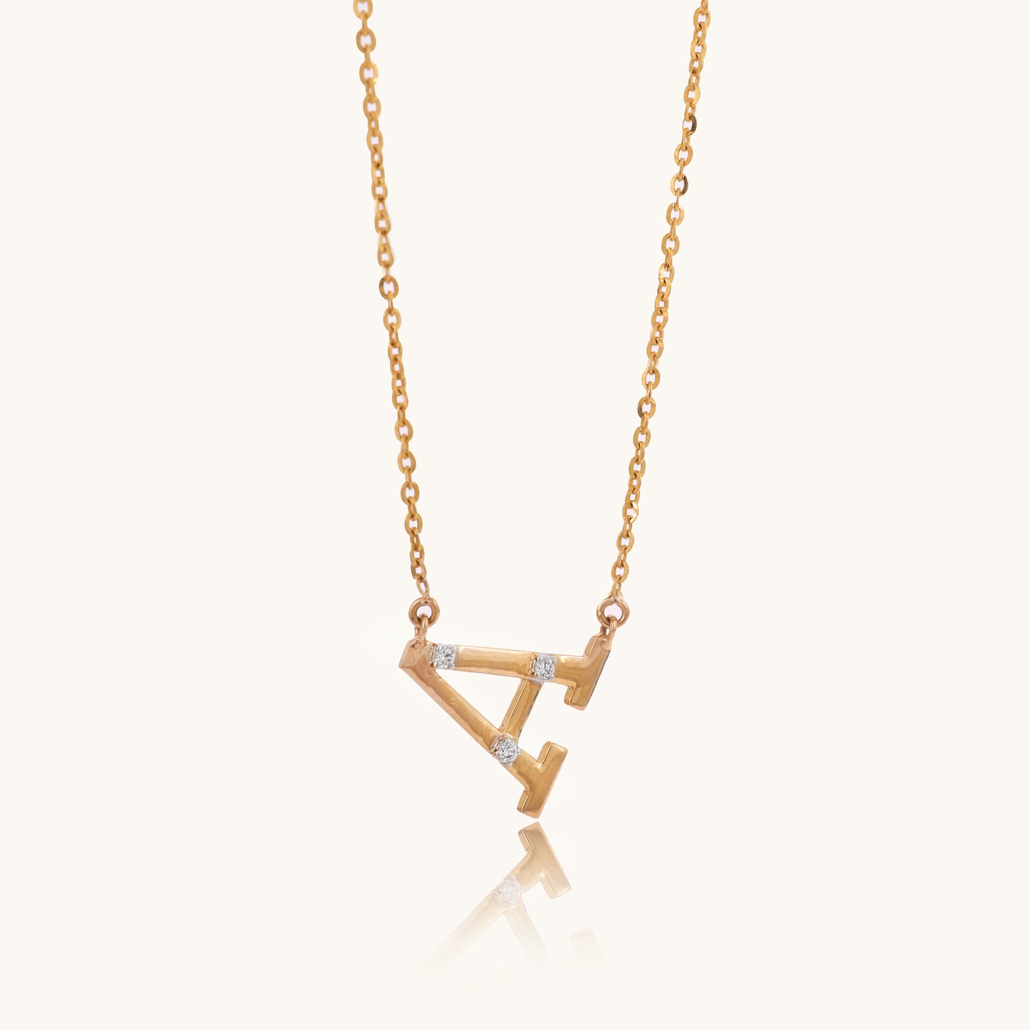 Alphabet "A" Diamond Necklace in 18kt gold & VVS diamonds; BIS-certified luxury gift for her today under 30,000!