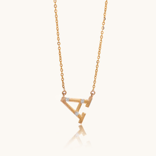 Alphabet "A" Diamond Necklace in 18kt gold & VVS diamonds; BIS-certified luxury gift for her today under 30,000!