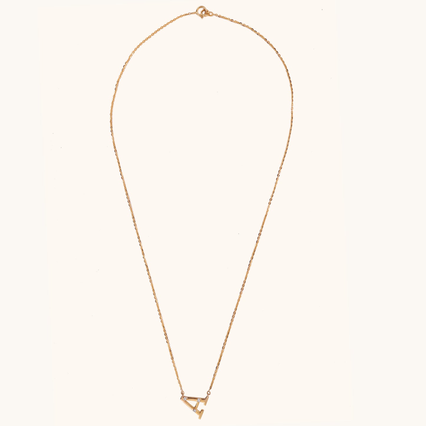 Alphabet "A" Diamond Necklace in 18kt gold & VVS diamonds; BIS-certified luxury gift for her today under 30,000!