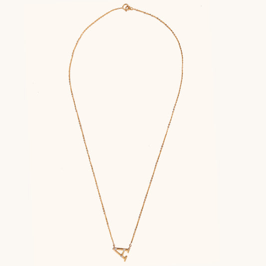 Alphabet "A" Diamond Necklace in 18kt gold & VVS diamonds; BIS-certified luxury gift for her today under 30,000!