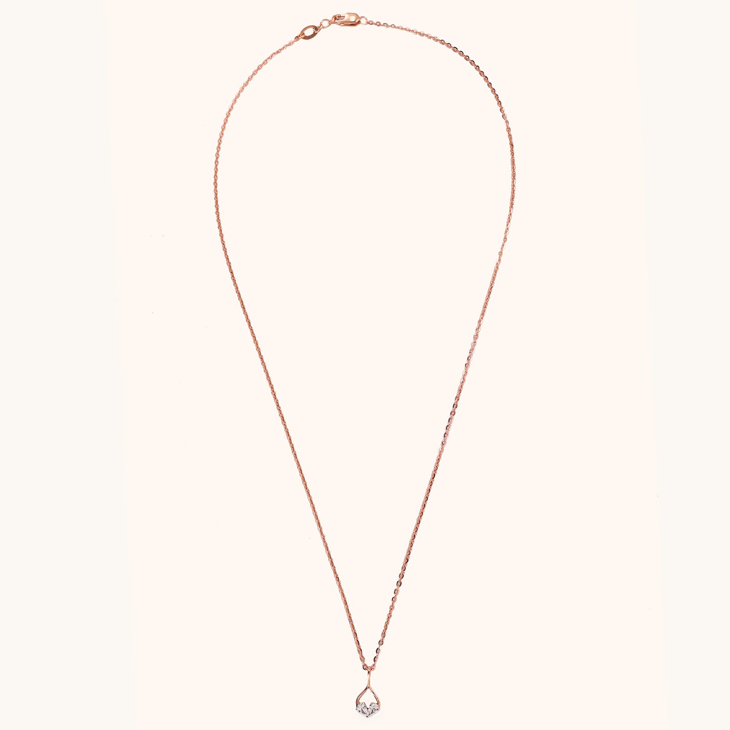 Duo Diamond Pendant in 18kt gold with IGI certified VVS diamonds. Perfect for special occasions or everyday wear. Ideal gift for her from Caratly Luxury Jewels under Rs. 50k.