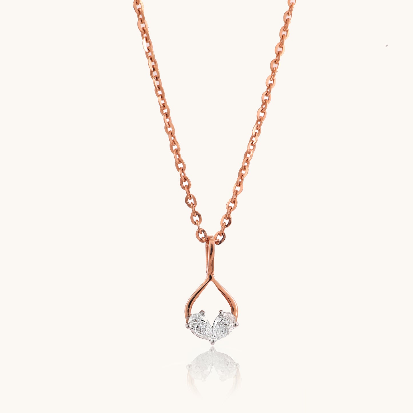 Duo Diamond Pendant in 18kt gold with IGI certified VVS diamonds. Perfect for special occasions or everyday wear. Ideal gift for her from Caratly Luxury Jewels under Rs. 50k.