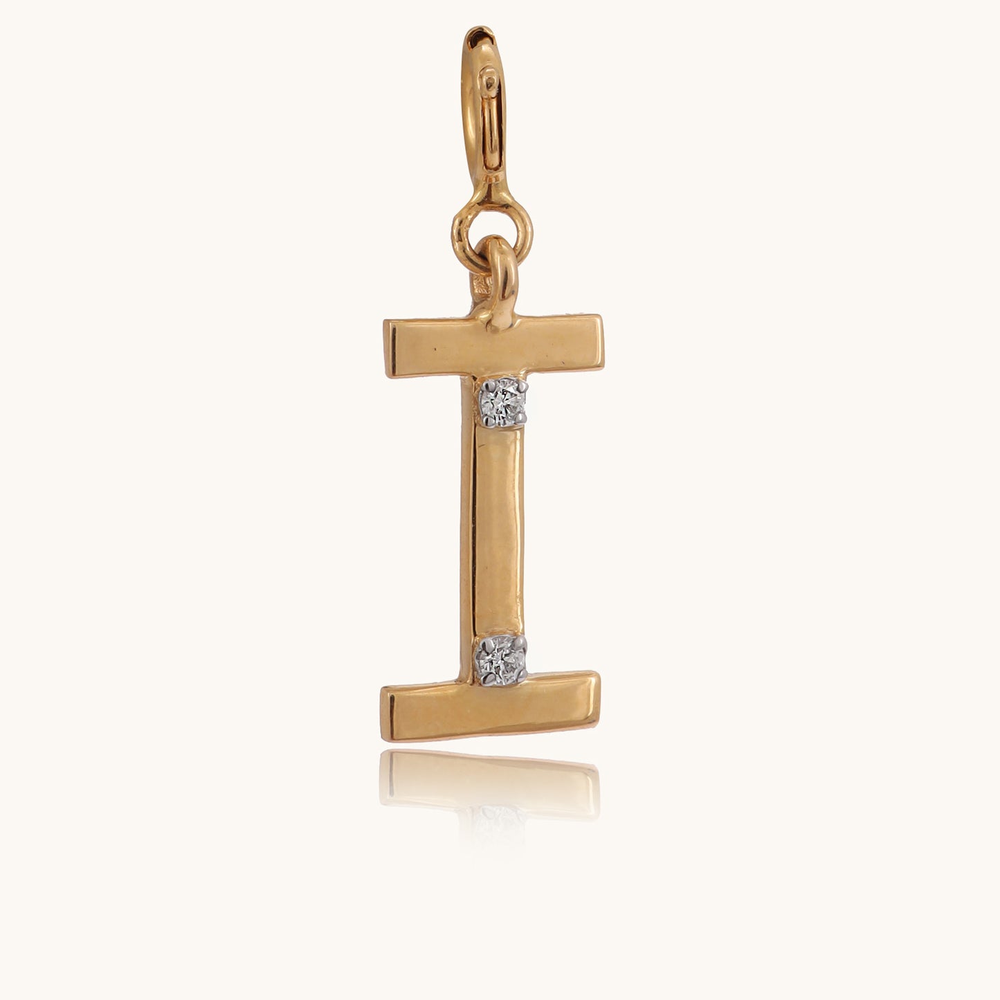 Alphabet "I" Diamond Pendant in 18kt gold & natural VVS diamonds; BIS-certified perfect gift for her under 15,000