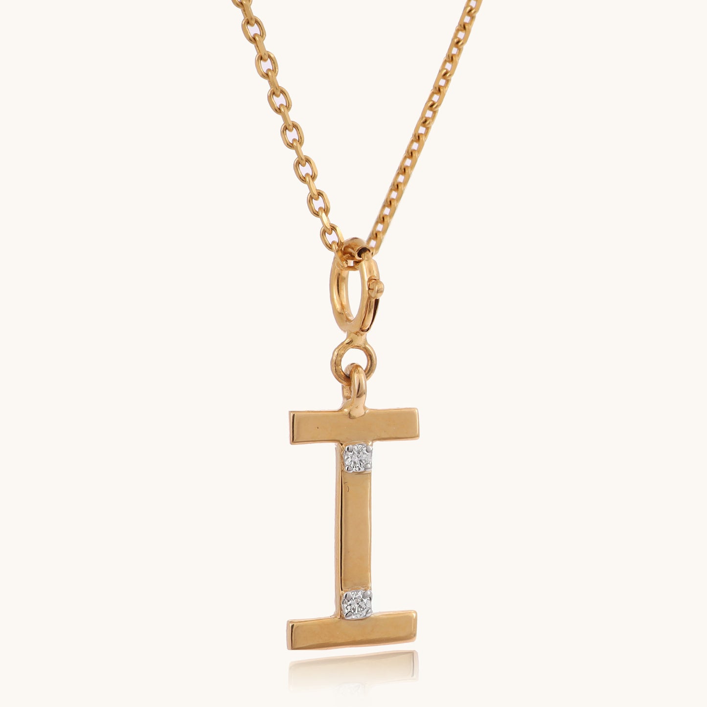 Alphabet "I" Diamond Pendant in 18kt gold & natural VVS diamonds; BIS-certified perfect gift for her under 15,000