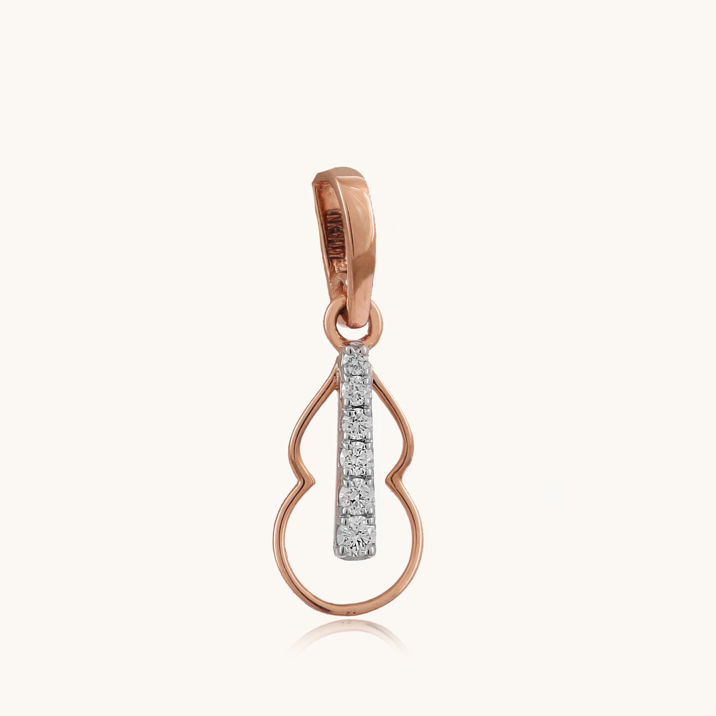 Caratly Guitar Diamond Pendant in 18kt gold with IGI certified VVS diamonds, perfect for everyday wear and luxury jewelry gifts for her under 15k.
