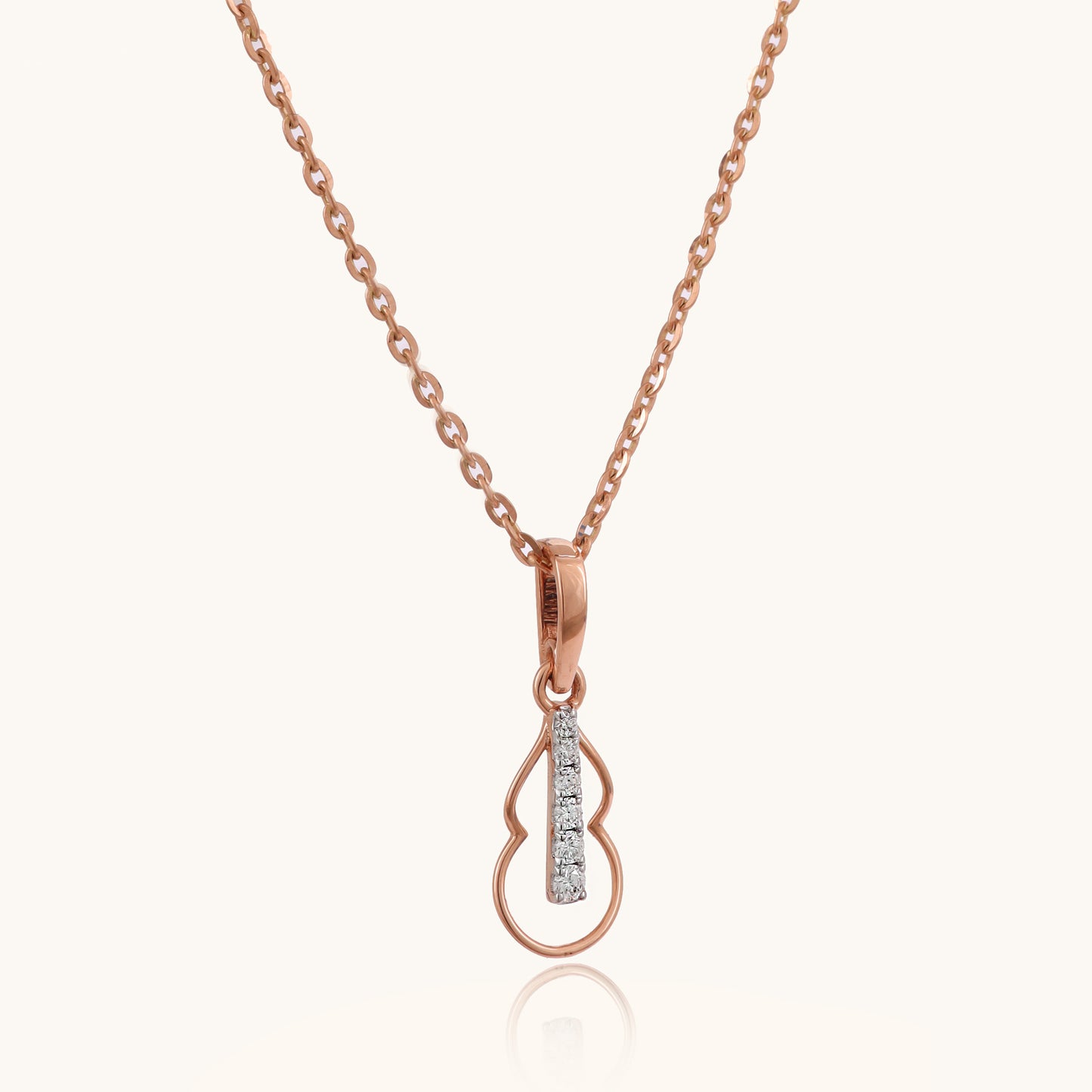 Caratly Guitar Diamond Pendant in 18kt gold with IGI certified VVS diamonds, perfect for everyday wear and luxury jewelry gifts for her under 15k.