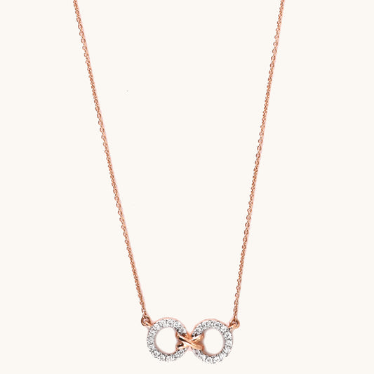 18kt gold Diamond Duo Necklace with VVS diamonds—stylish fine jewellery under ₹50,000 for women.