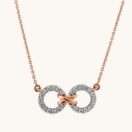 18kt gold Diamond Duo Necklace with VVS diamonds—stylish fine jewellery under ₹50,000 for women.