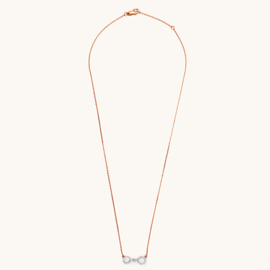 18kt gold Gleam Fall Necklace with VVS diamonds—luxury fine jewellery under ₹80,000 for women.