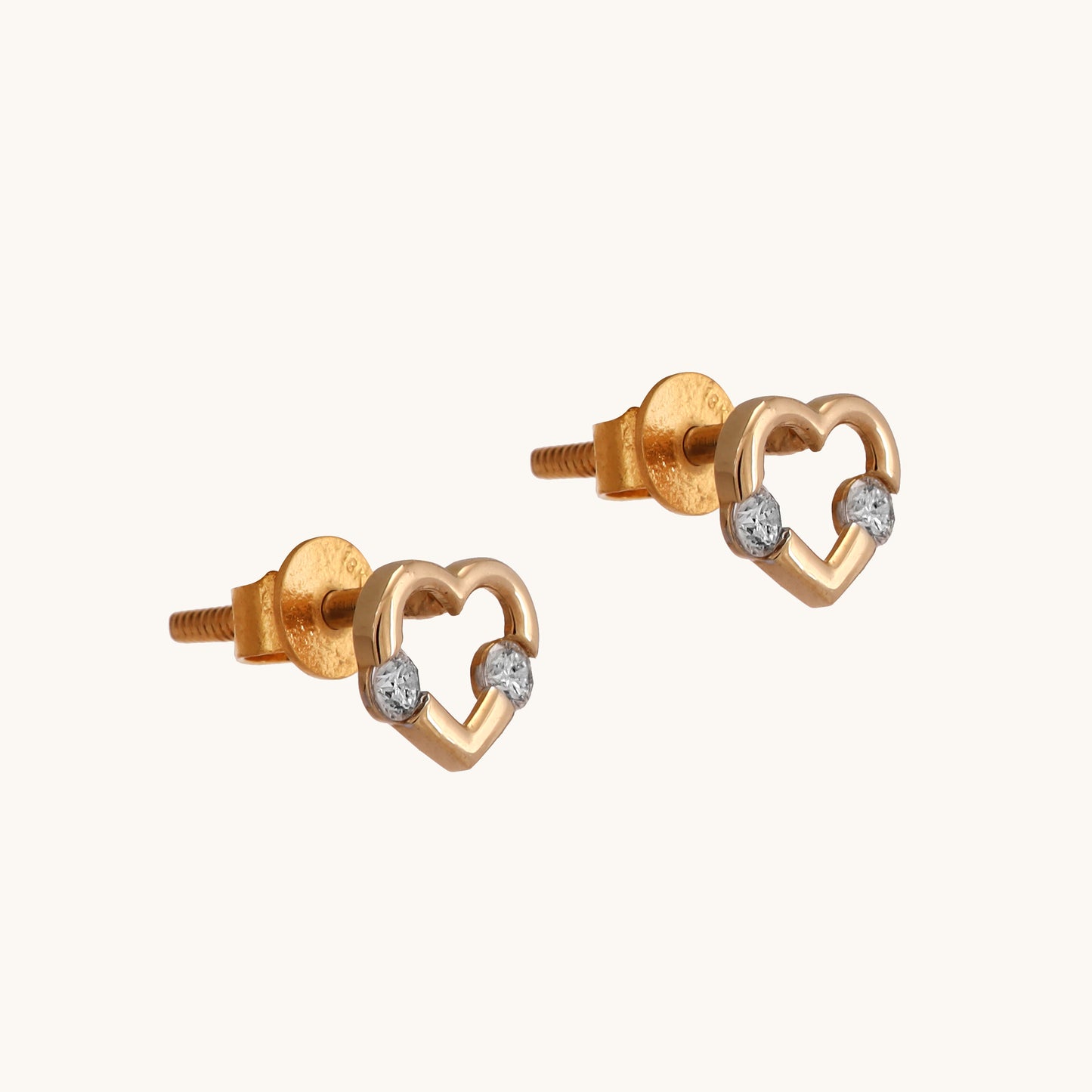 Heart Diamond Studs