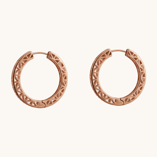 Gold Carved Earrings in 18kt gold—luxury fine jewellery under ₹50,000.