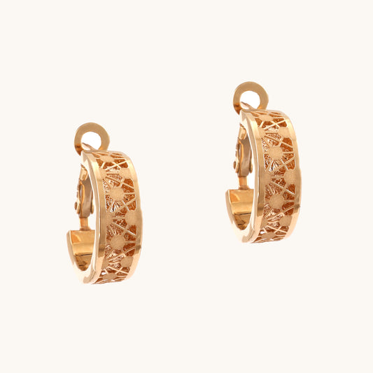 18kt gold geometric earrings—stylish fine jewellery under ₹60,000.