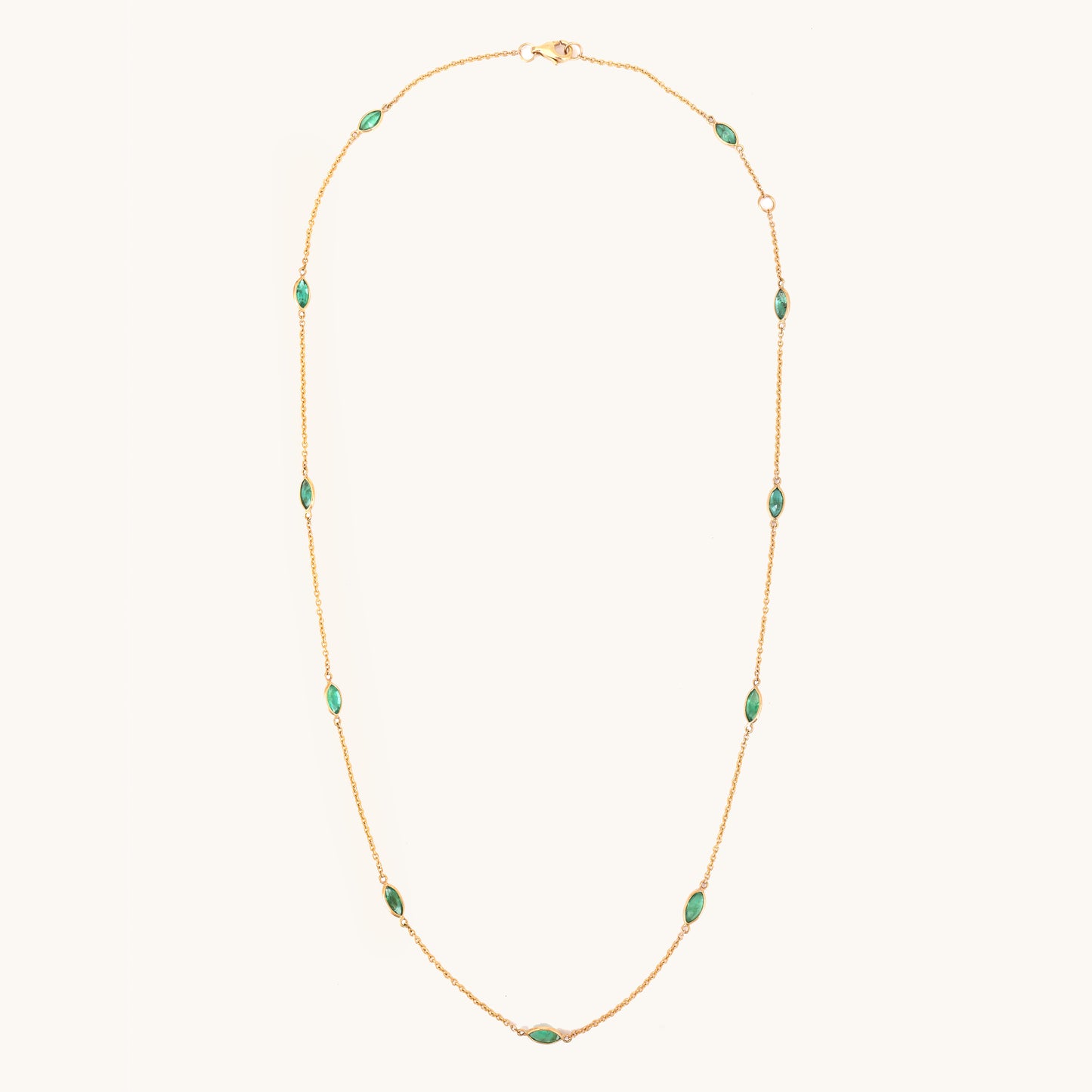 Fancy Emerald Gold Chain in 18kt gold & BIS-certified jewelry; a minimalist luxury gift for her now under 40,000!