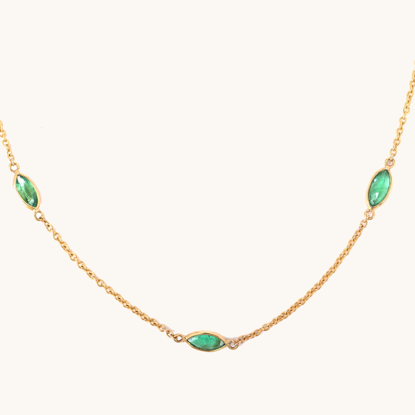 Fancy Emerald Gold Chain in 18kt gold & BIS-certified jewelry; a minimalist luxury gift for her now under 40,000!