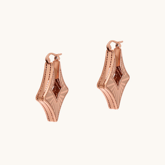 Geometric Gold Earrings in 18kt gol—luxury fine jewellery under ₹60,000.