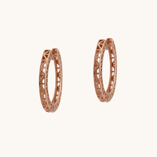 Gold Carved Earrings in 18kt gold—luxury fine jewellery under ₹50,000.