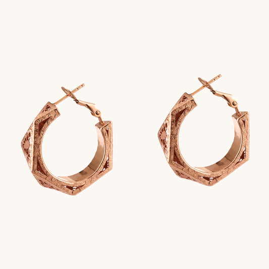 Gold Contemporary Earrings in 18kt gold —luxury fine jewellery under ₹80,000.