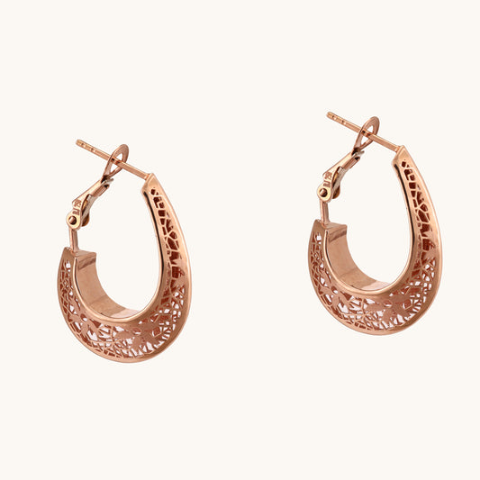Intricate Floral Hoops in 18kt gold—luxury fine jewellery under ₹50,000.