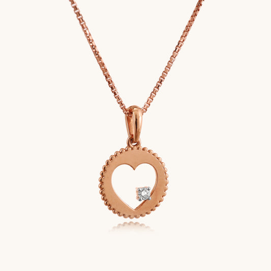 Minimalist 18kt gold geometric diamond pendant by Caratly – lightweight, stylish, and ideal for daily wear or gifting; a modern gold jewelry piece under Rs. 15,000!