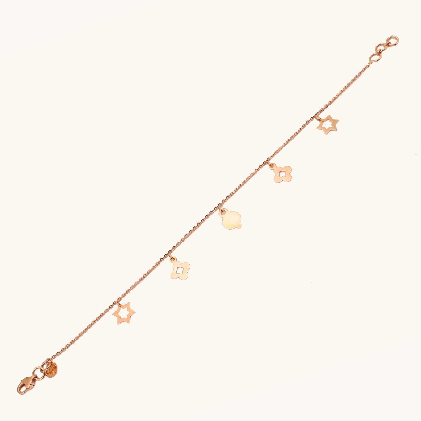 Charms Gold Bracelet in 18kt gold under 20,000; certified BIS jewelry gift for her everyday.