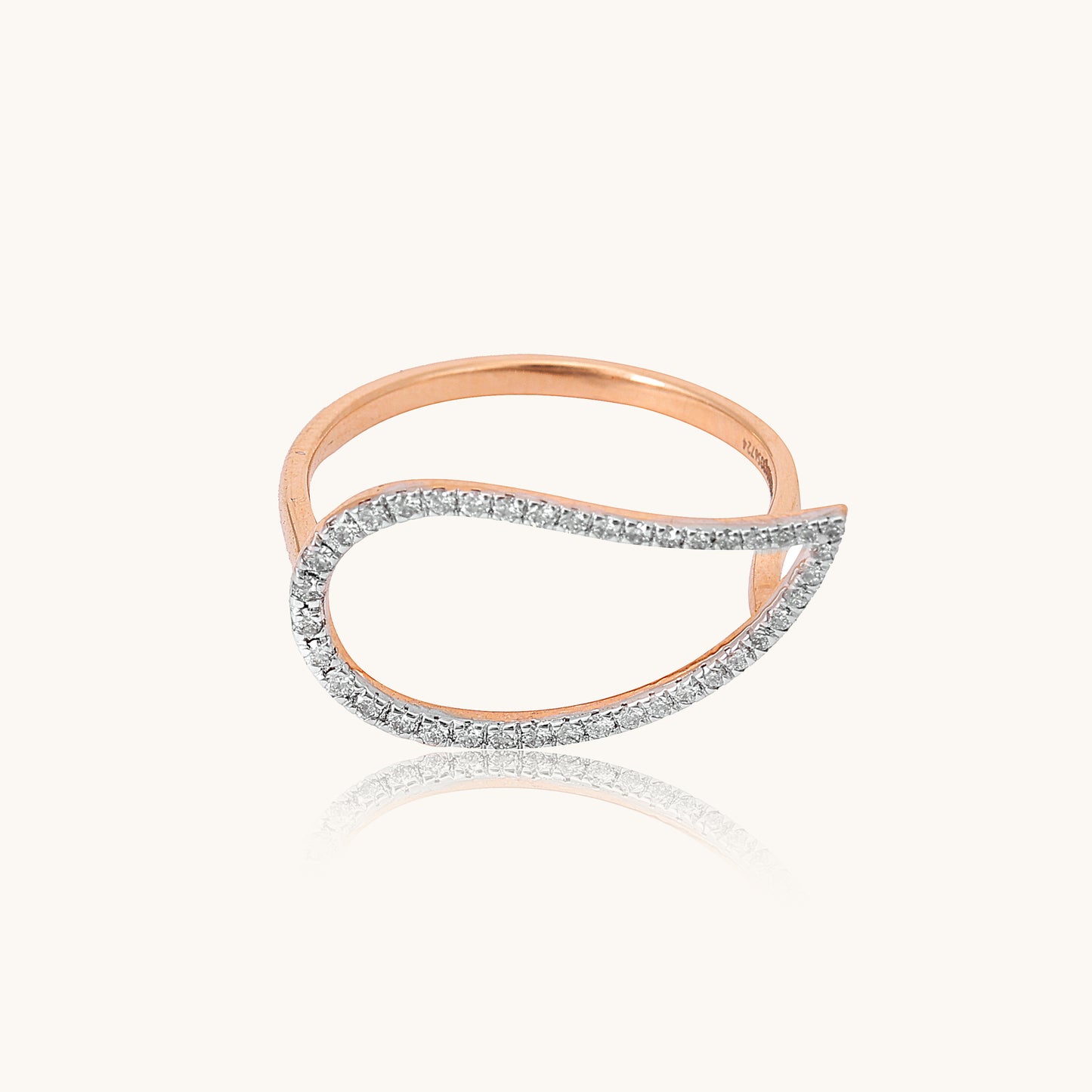 Diamond Gleam Ring: 18kt gold, natural VVS diamonds; certified BIS minimalist jewelry gift for her under 40,000