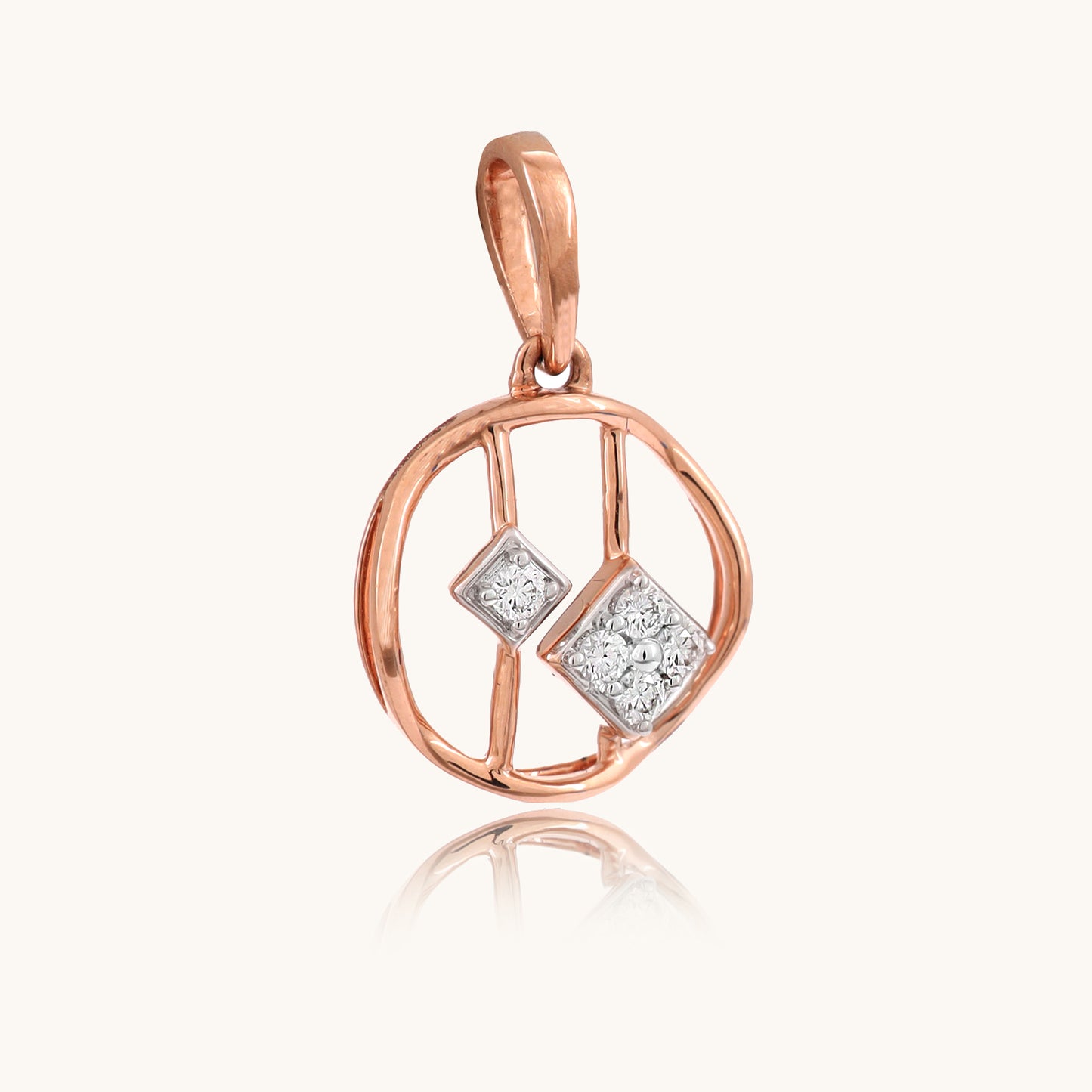 Diamond Matrix Pendant in 18kt gold with VVS diamonds, perfect for everyday wear or as a luxury gift under 25k.