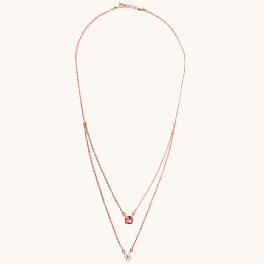 Double Line Diamond Necklace 18kt gold, natural VVS diamonds; certified BIS minimalist gift for her under 60,000