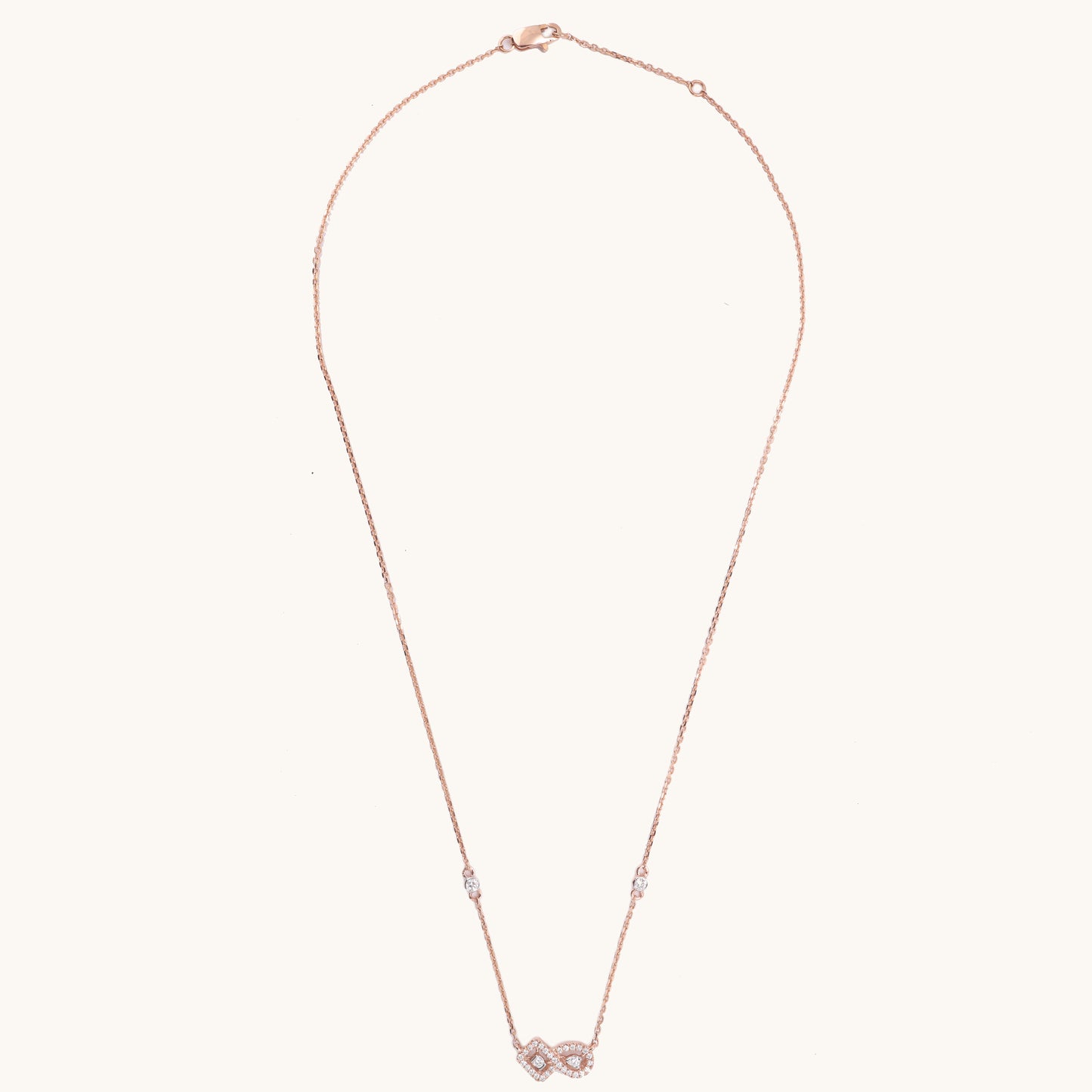 18kt gold Eternity Diamond Necklace featuring IGI-certified VVS diamonds. A luxurious yet affordable piece of Caratly jewelry perfect for special occasions and everyday wear under Rs. 50k.