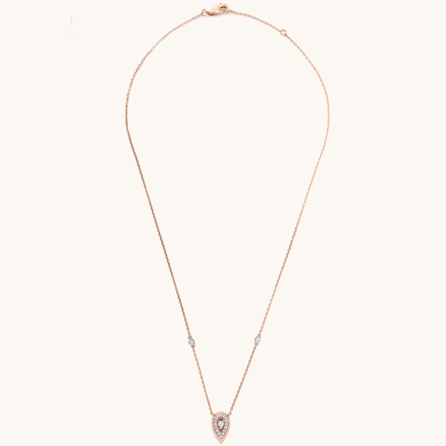Fancy Drop Diamond Necklace: 18kt gold, natural VVS diamonds; certified BIS minimalist gift for her under 60,000