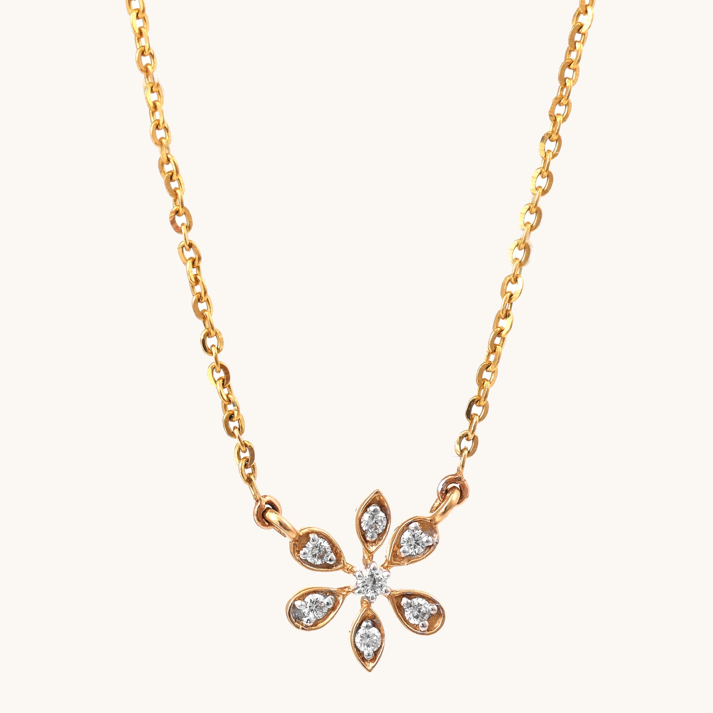 Fauna Diamond Necklace in 18kt gold & natural VVS diamonds; BIS minimalist jewelry gift for her under 40,000