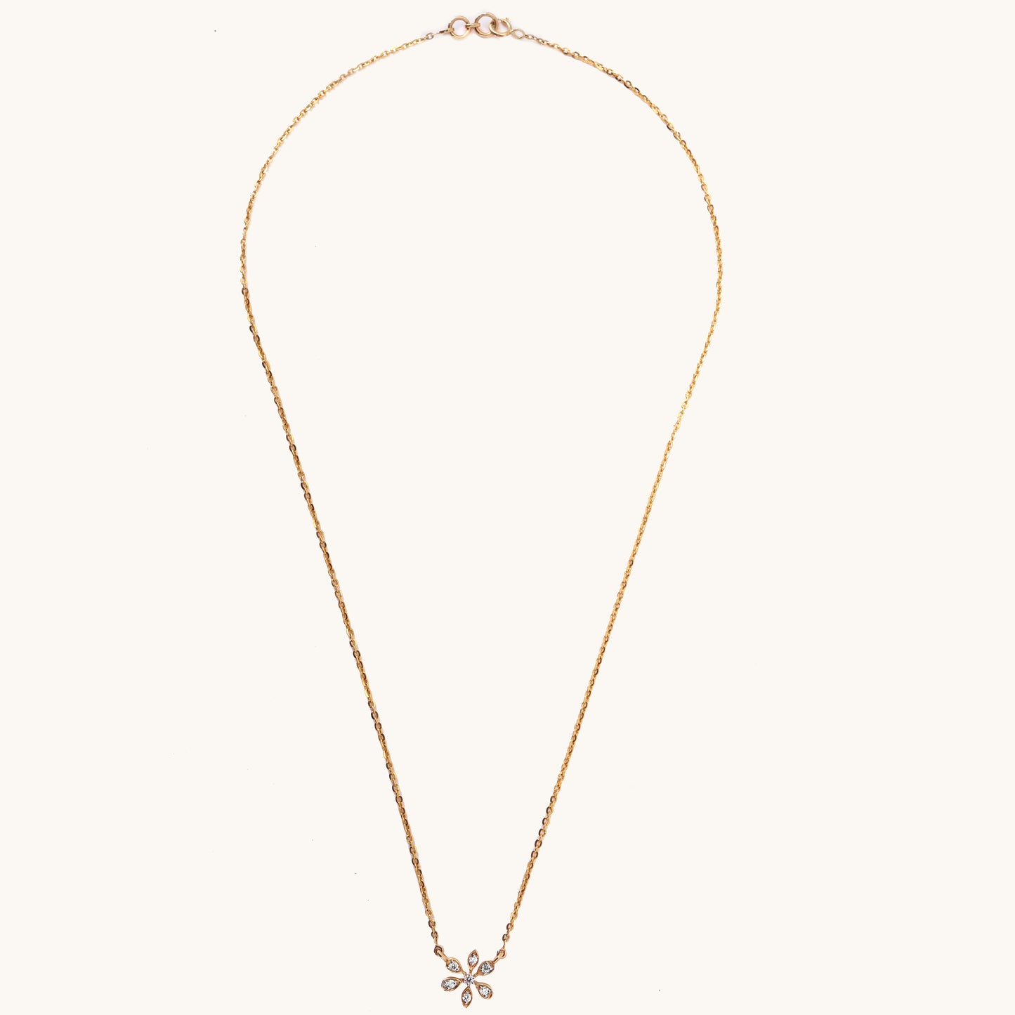 Fauna Diamond Necklace in 18kt gold & natural VVS diamonds; BIS minimalist jewelry gift for her under 40,000