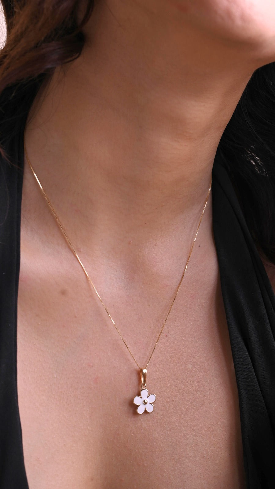 Golden Daisy Pendant in 18kt gold; certified BIS minimalist jewelry, gift for her under 15,000!
