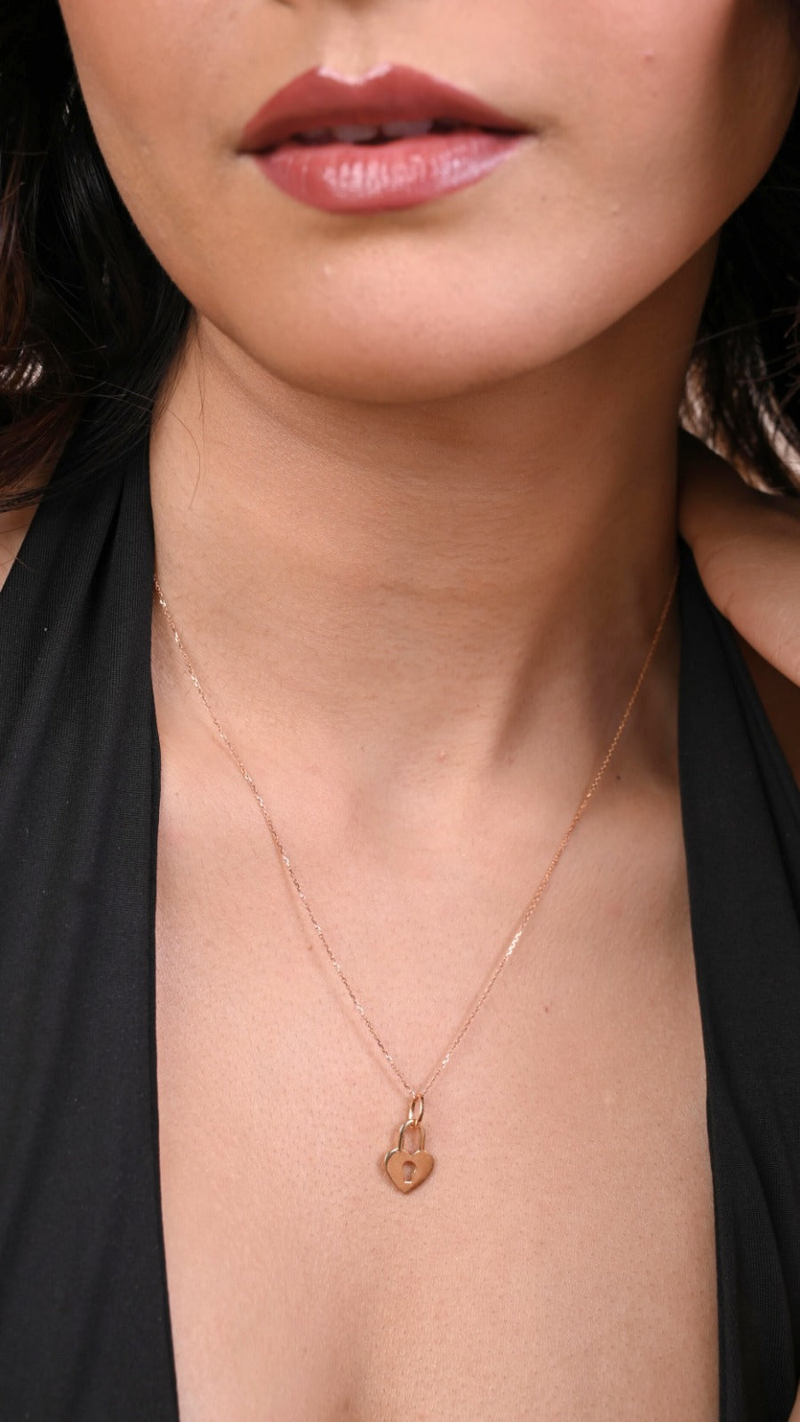 Love Key Gold Pendant in 18kt gold; certified BIS minimalist jewelry gift for her under 15,000!