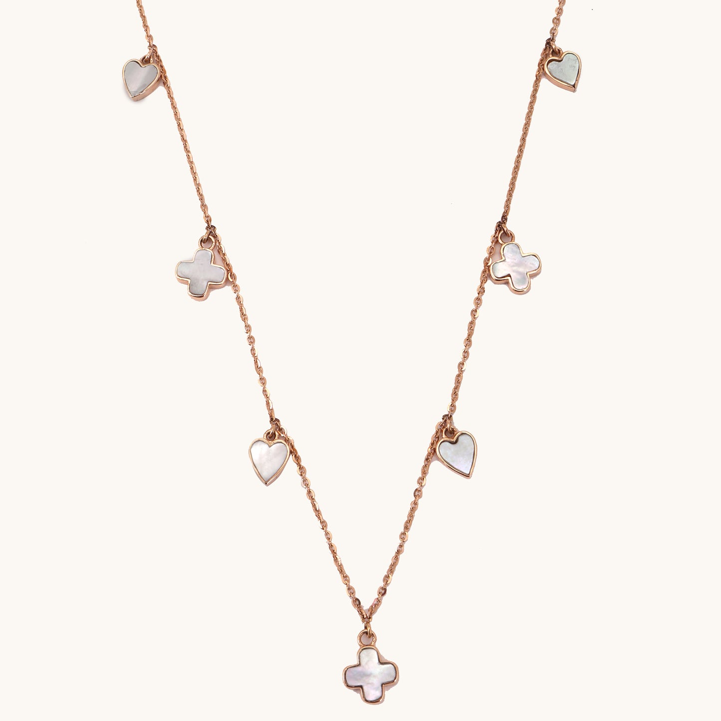 Mother of Pearl Necklace in 18kt gold & pearls; certified, minimalist jewelry gift for her under 50k