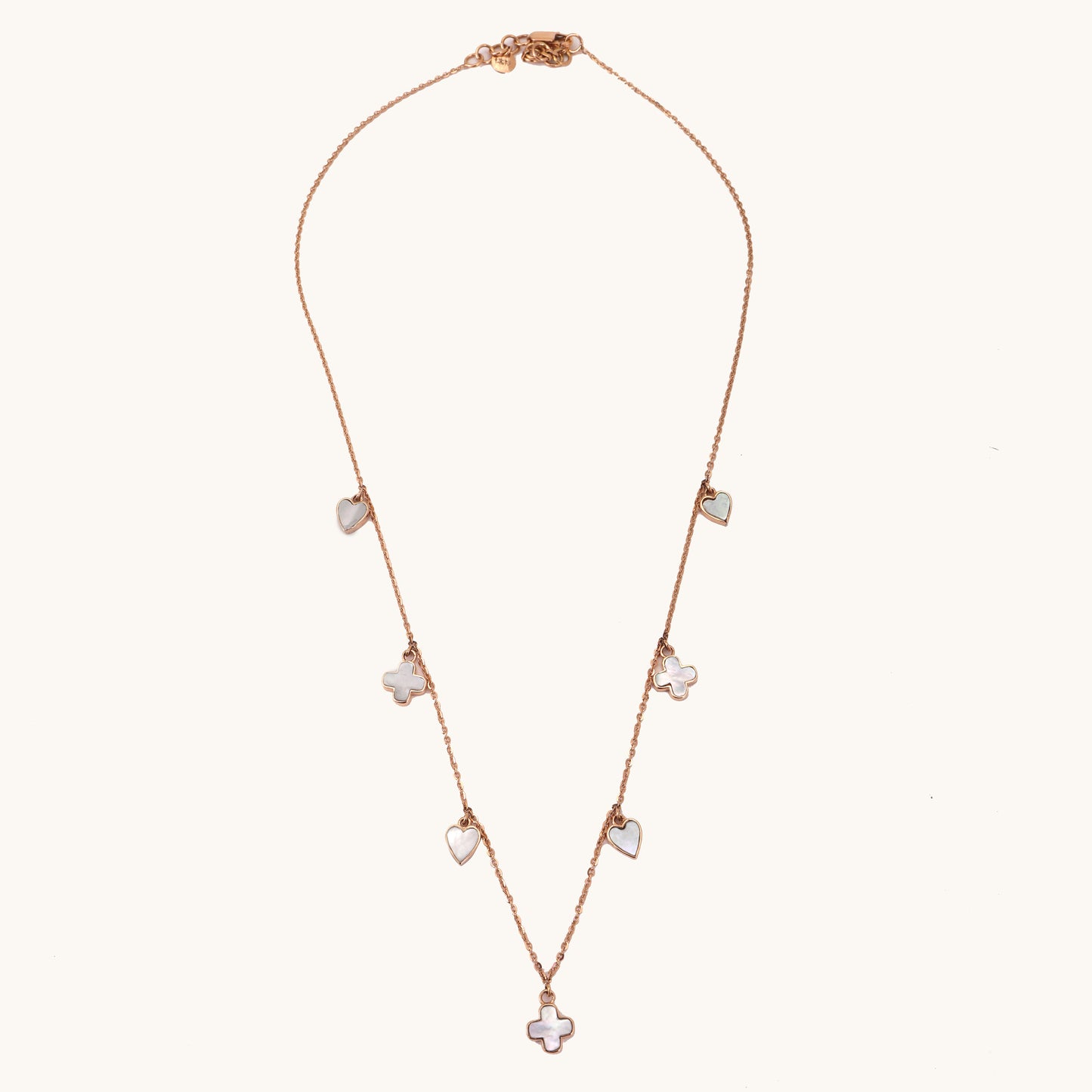 Mother of Pearl Necklace in 18kt gold & pearls; certified, minimalist jewelry gift for her under 50k