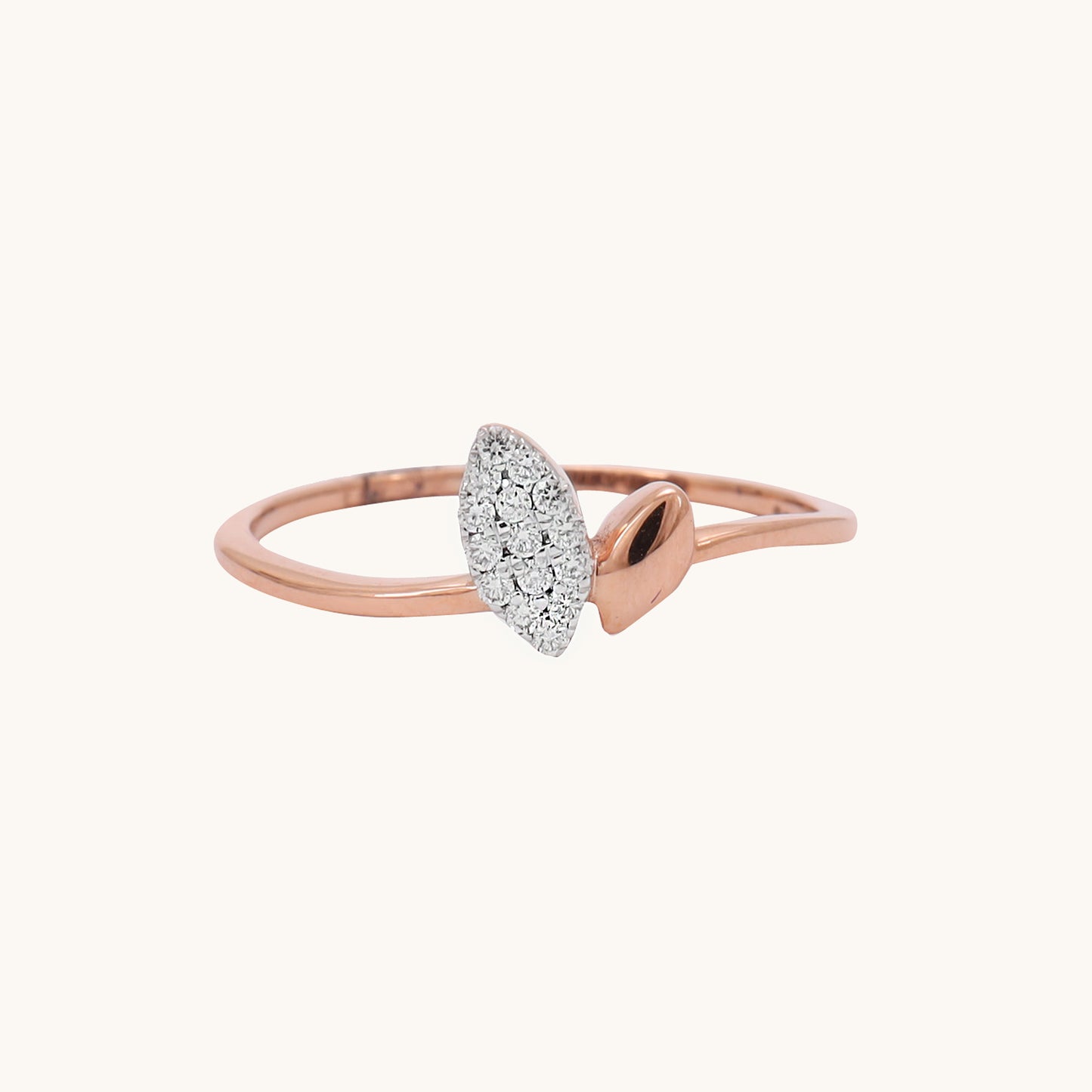 Pear Diamond Ring in 18kt gold with IGI-certified VVS diamonds, perfect for luxury everyday wear or gifts under Rs. 20,000.