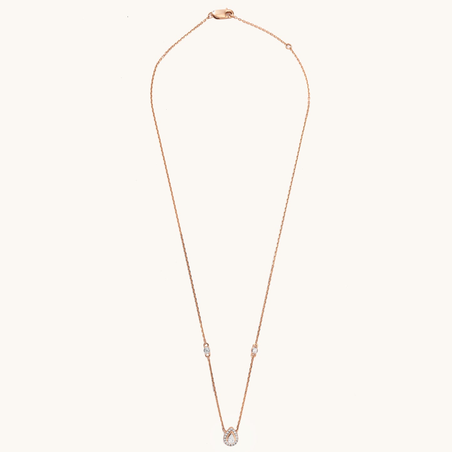 Pear Drop Solitaire Necklace: 18kt gold & natural diamonds, BIS hallmarked minimalist gifts for her under 50,000