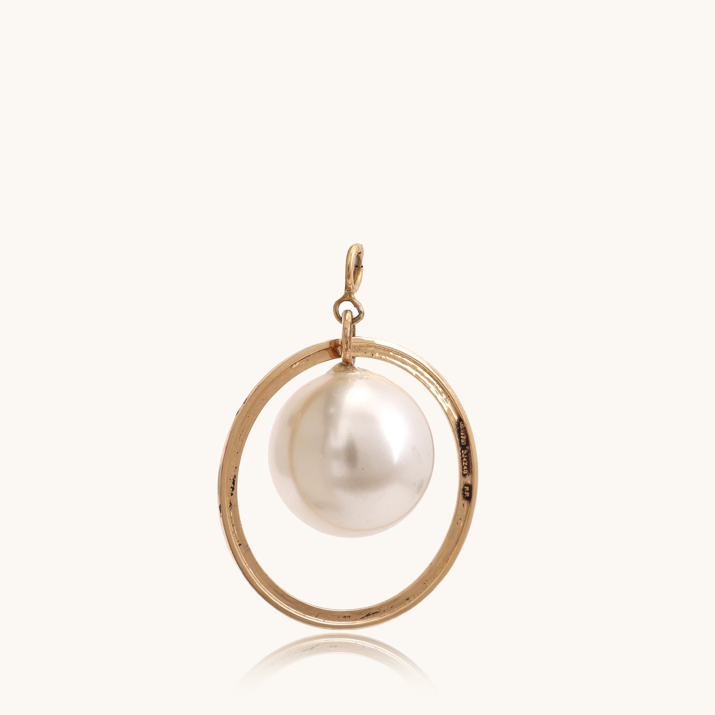Pearl Flat Pendant in 18kt gold with pearl; certified BIS minimalist jewelry gift for her under 20,000