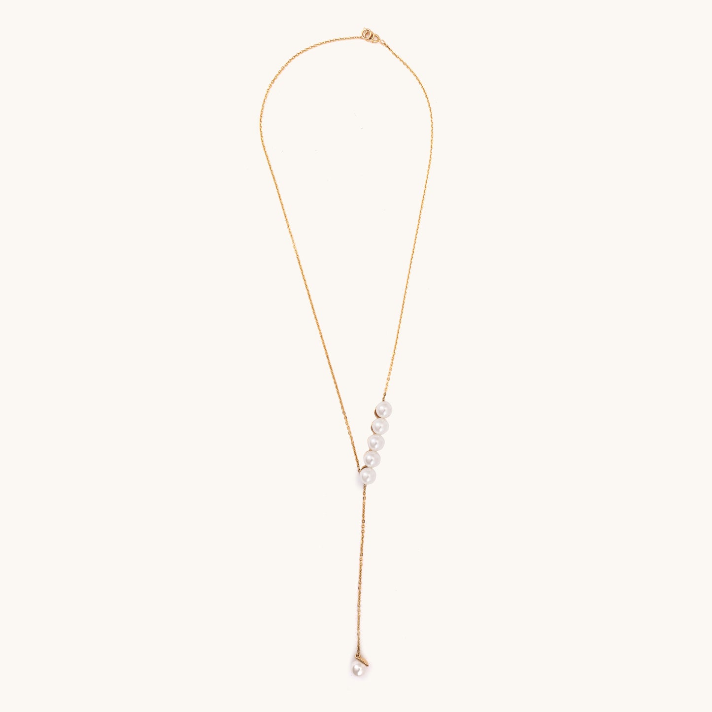 Pearl Party Gold Necklace in 18kt gold & pearls; certified minimalist jewelry gift for her now under 50k