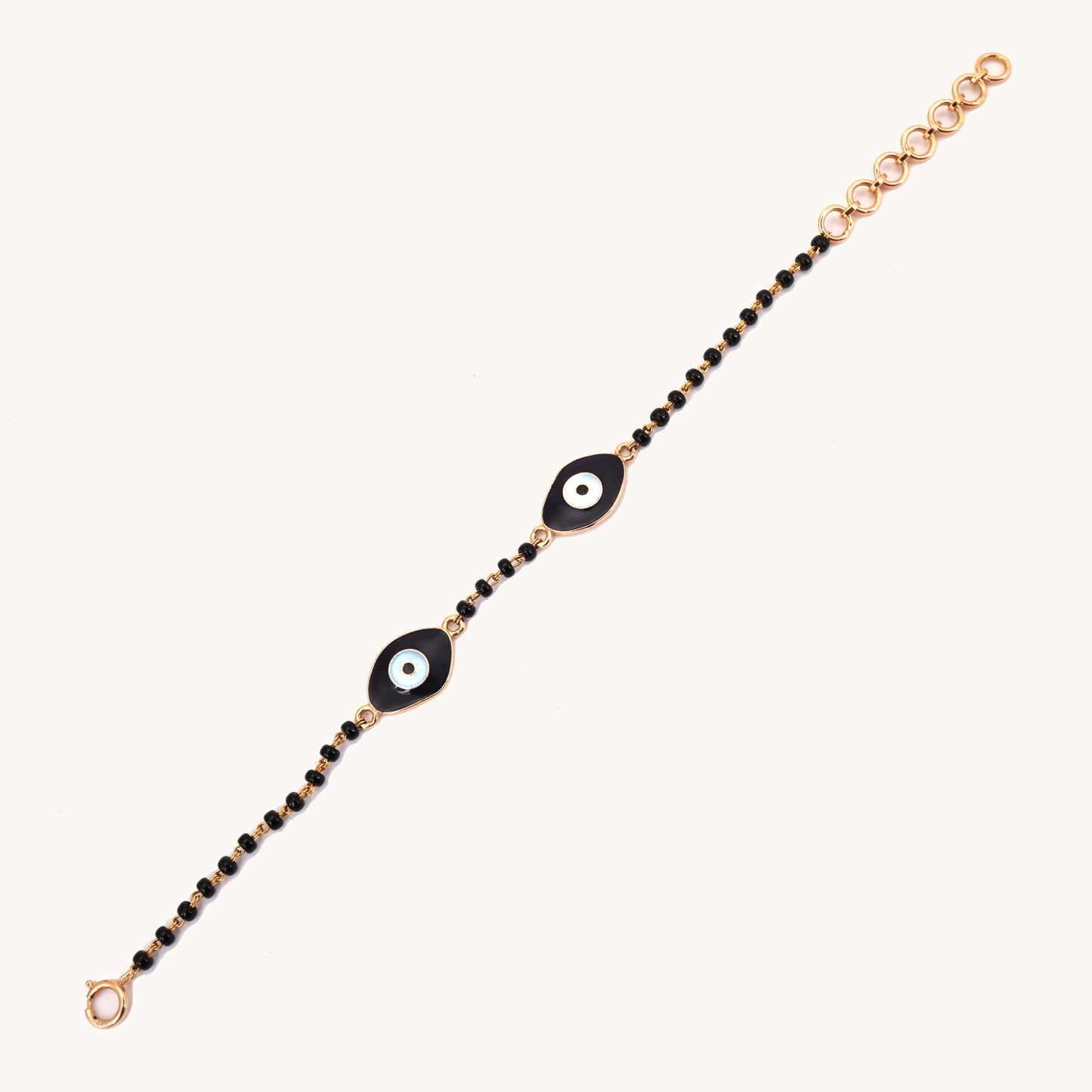 Peep Gold Mangalsutra Bracelet in 18kt gold with natural diamonds; certified BIS jewelry for her now under 40,000