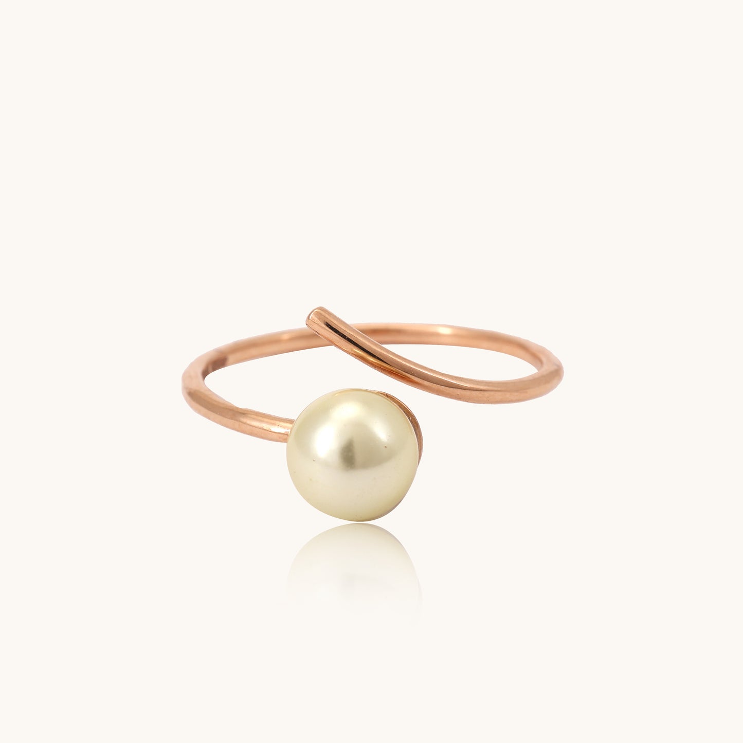 Simple Pear Gold Ring: 18kt gold & pearl; BIS certified minimal gift for her – shop it now under 25,000