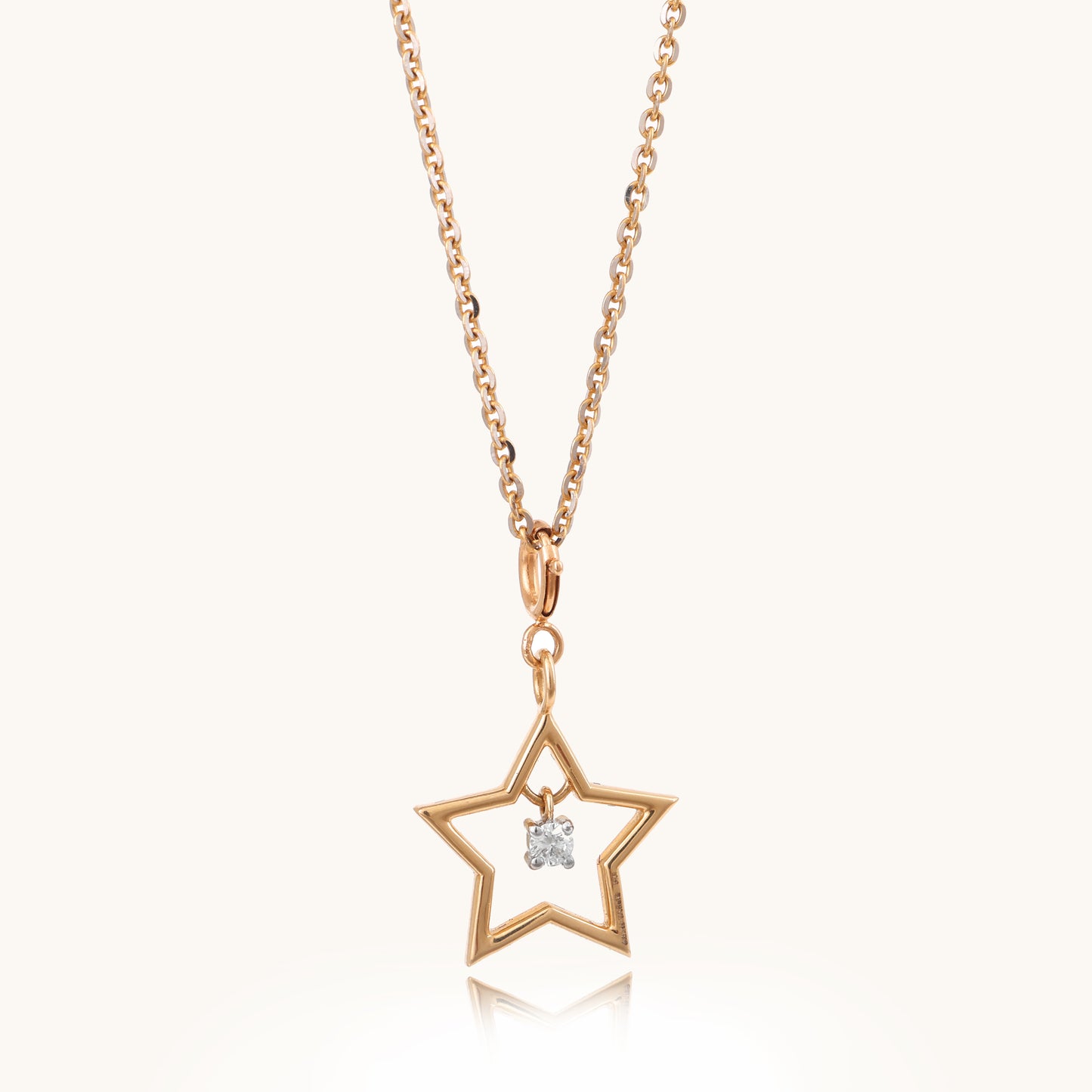 Stella Diamond Pendant in 18kt gold & natural diamonds; certified BIS top minimalist jewelry gift under 15,000