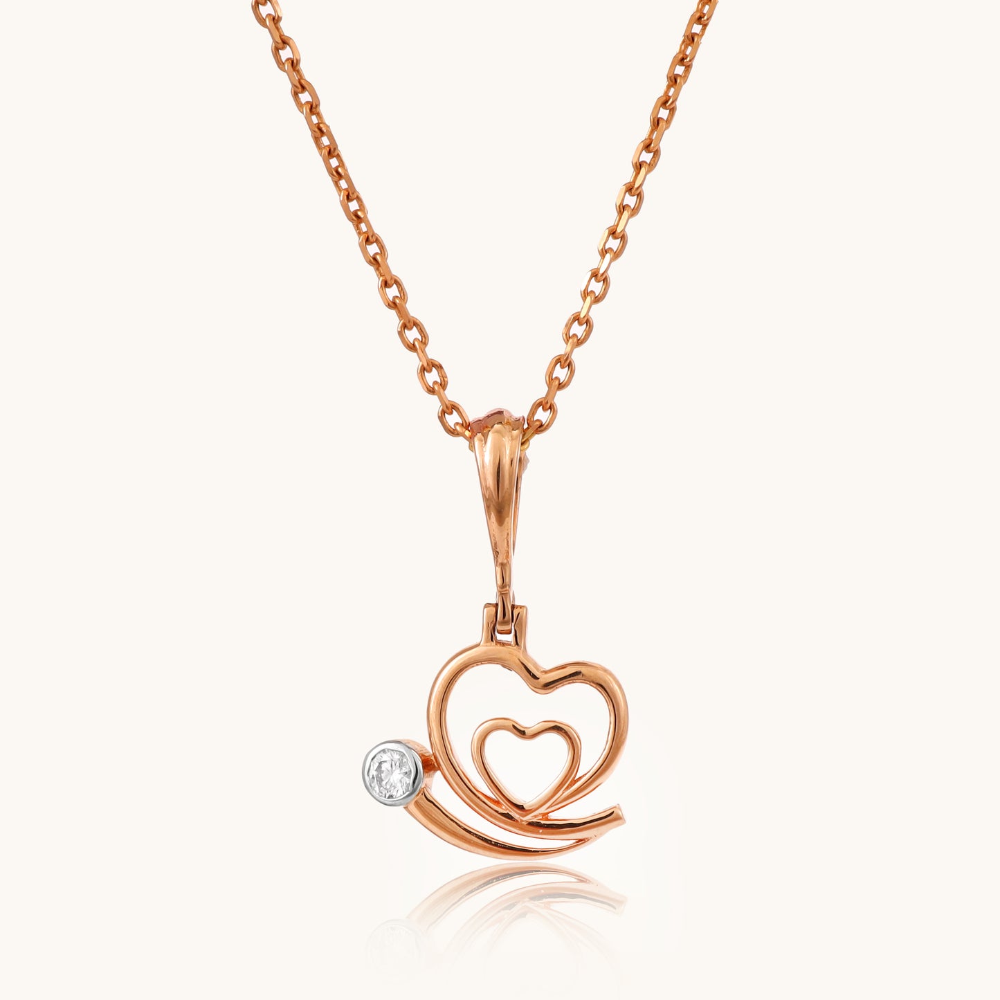 Tiny Flutter Pendant by Caratly in 18kt gold with delicate diamond – lightweight daily wear gold pendant for women, minimalist and stylish under Rs. 15,000!