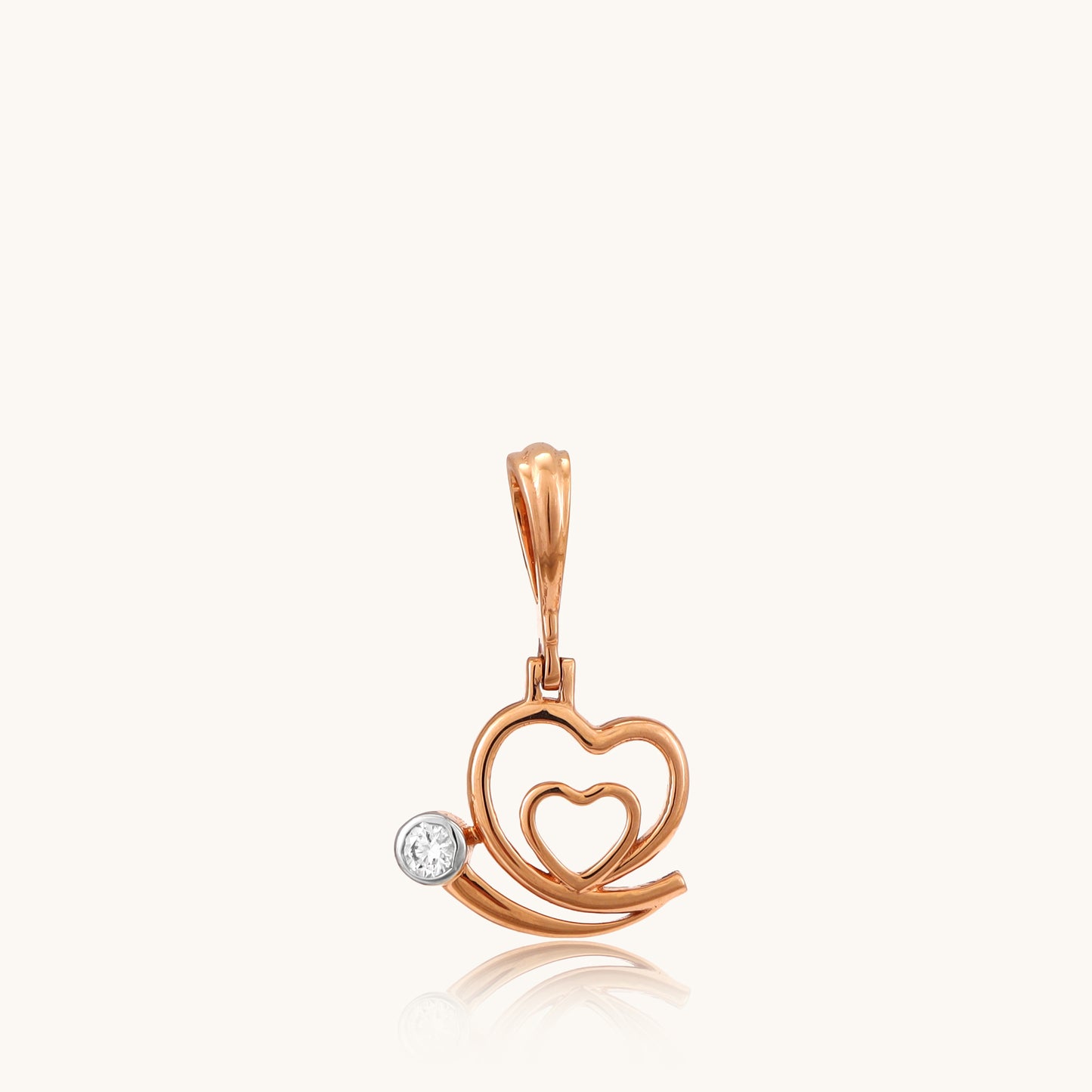 Tiny Flutter Pendant by Caratly in 18kt gold with delicate diamond – lightweight daily wear gold pendant for women, minimalist and stylish under Rs. 15,000!